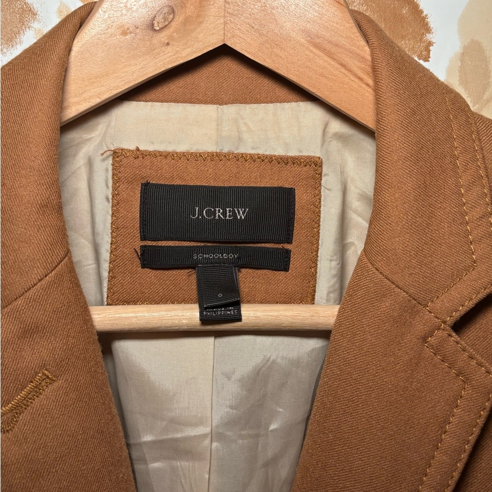 J. Crew Camel Tailored Blazer | Minimal Chic Structured Jacket | CapsuleWardrobe - Picture 3 of 7